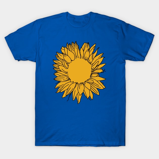 Yellow Sunflower Drawing T-Shirt by ellenhenryart